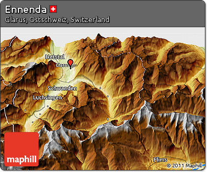 Physical 3D Map of Ennenda