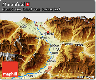 Physical 3D Map of Maienfeld