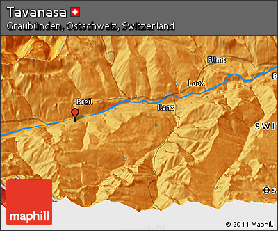 Political 3D Map of Tavanasa