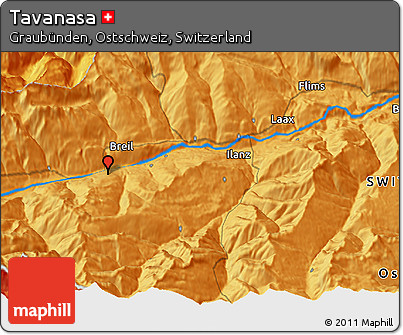 Political 3D Map of Tavanasa