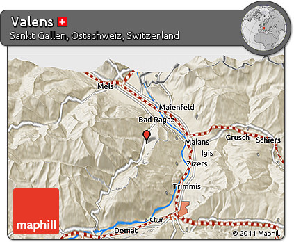 Shaded Relief 3D Map of Valens