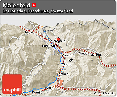 Shaded Relief 3D Map of Maienfeld
