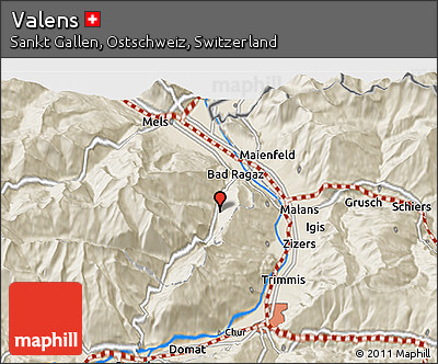 Shaded Relief 3D Map of Valens