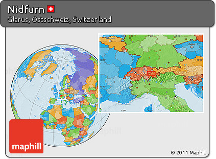 Political Location Map of Nidfurn
