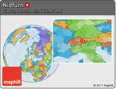 Political Location Map of Nidfurn
