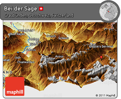 Physical Panoramic Map of Bei Der Säge