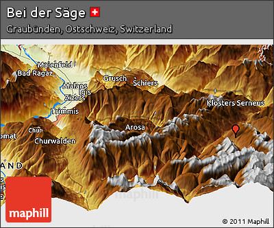 Physical Panoramic Map of Bei Der Säge