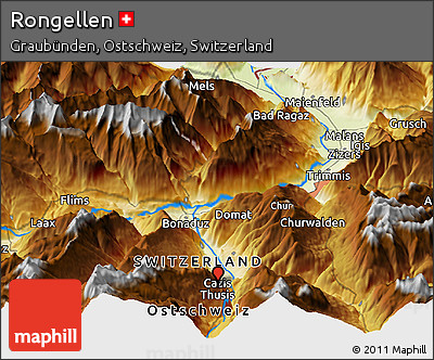 Physical Panoramic Map of Rongellen