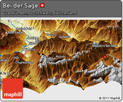 Physical Panoramic Map of Bei Der Säge