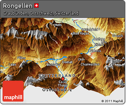 Physical Panoramic Map of Rongellen