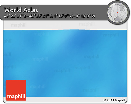 Physical 3D Map of the Area around 46° 9' 26" S, 0° 46' 30" W