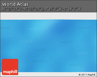 Physical 3D Map of the Area around 46° 9' 26" S, 0° 46' 30" W