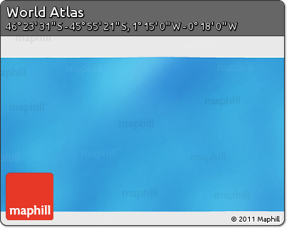 Physical 3D Map of the Area around 46° 9' 26" S, 0° 46' 30" W