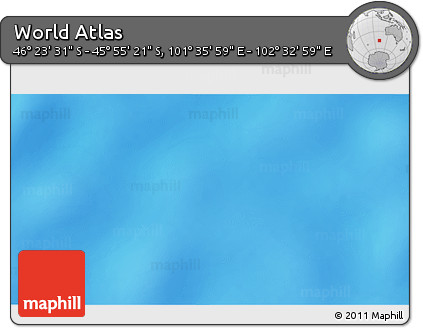 Physical 3D Map of the Area around 46° 9' 26" S, 102° 4' 29" E