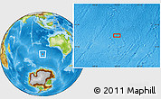Physical Location Map of the area around 46° 9' 26" S, 103° 46' 30" E