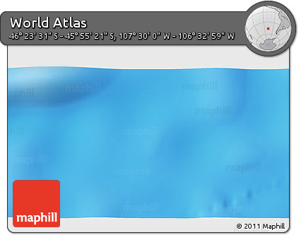 Physical 3D Map of the Area around 46° 9' 26" S, 107° 1' 30" W