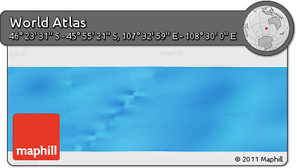 Physical Panoramic Map of the Area around 46° 9' 26" S, 108° 1' 30" E