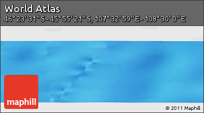 Physical Panoramic Map of the Area around 46° 9' 26" S, 108° 1' 30" E