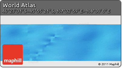 Physical Panoramic Map of the Area around 46° 9' 26" S, 108° 1' 30" E