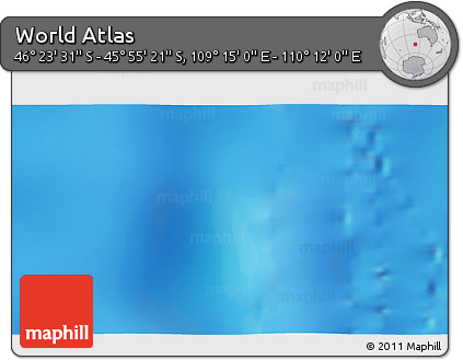 Physical 3D Map of the Area around 46° 9' 26" S, 109° 43' 29" E