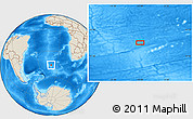 Shaded Relief Location Map of the area around 46° 9' 26" S, 10° 7' 30" W