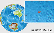 Physical Location Map of the area around 46° 9' 26" S, 116° 31' 30" E