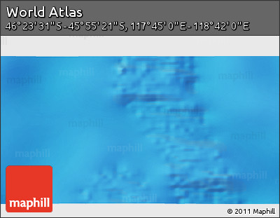 Physical 3D Map of the Area around 46° 9' 26" S, 118° 13' 29" E