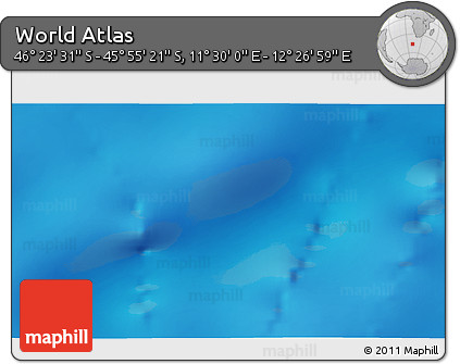 Physical 3D Map of the Area around 46° 9' 26" S, 11° 58' 29" E