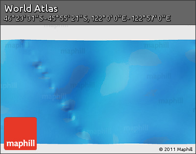 Physical 3D Map of the Area around 46° 9' 26" S, 122° 28' 29" E