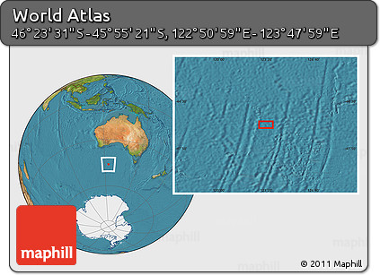 Satellite Location Map of the Area around 46° 9' 26" S, 123° 19' 29" E