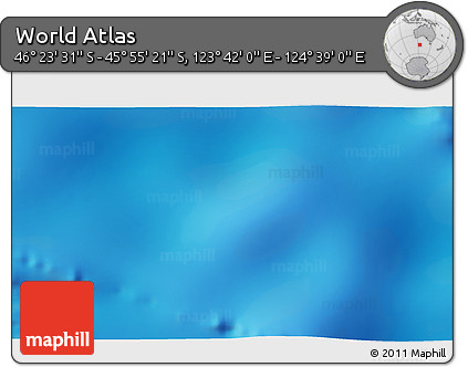 Shaded Relief 3D Map of the Area around 46° 9' 26" S, 124° 10' 30" E