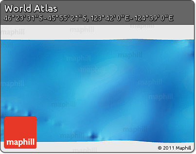 Shaded Relief 3D Map of the Area around 46° 9' 26" S, 124° 10' 30" E