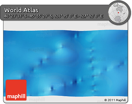 Physical 3D Map of the Area around 46° 9' 26" S, 126° 43' 29" E