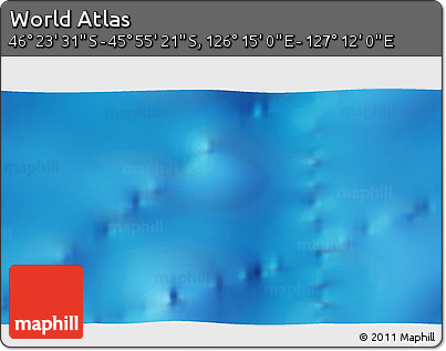 Physical 3D Map of the Area around 46° 9' 26" S, 126° 43' 29" E