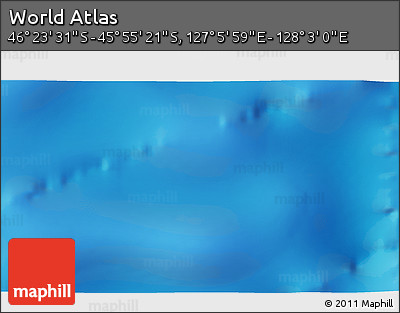 Physical 3D Map of the Area around 46° 9' 26" S, 127° 34' 30" E