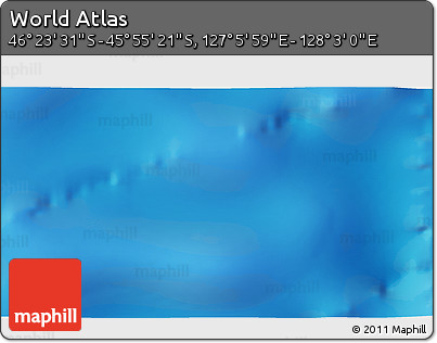 Physical 3D Map of the Area around 46° 9' 26" S, 127° 34' 30" E