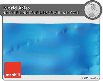 Shaded Relief 3D Map of the Area around 46° 9' 26" S, 127° 34' 30" E
