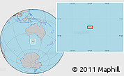 Gray Location Map of the area around 46° 9' 26" S, 127° 34' 30" E