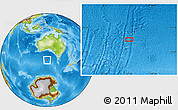 Physical Location Map of the area around 46° 9' 26" S, 127° 34' 30" E