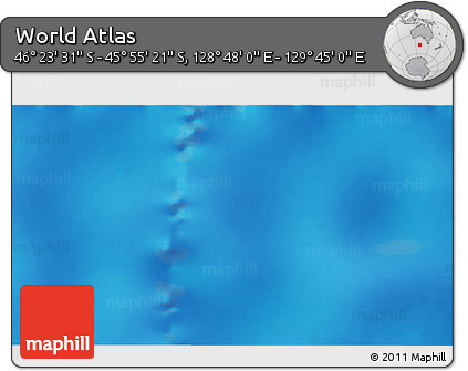 Physical 3D Map of the Area around 46° 9' 26" S, 129° 16' 30" E