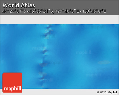 Physical 3D Map of the Area around 46° 9' 26" S, 129° 16' 30" E