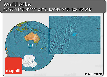 Satellite Location Map of the Area around 46° 9' 26" S, 129° 16' 30" E