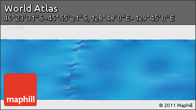 Physical Panoramic Map of the Area around 46° 9' 26" S, 129° 16' 30" E