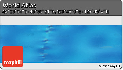 Physical Panoramic Map of the Area around 46° 9' 26" S, 129° 16' 30" E