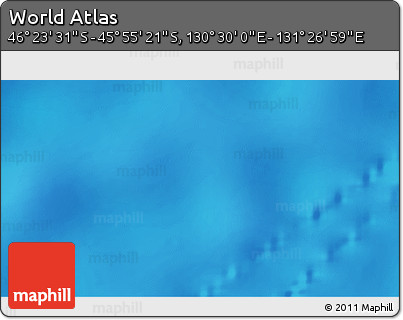 Physical 3D Map of the Area around 46° 9' 26" S, 130° 58' 29" E