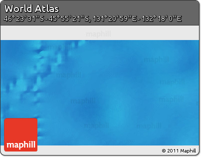 Physical 3D Map of the Area around 46° 9' 26" S, 131° 49' 29" E