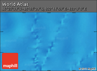 Physical Map of the Area around 46° 9' 26" S, 132° 40' 30" E