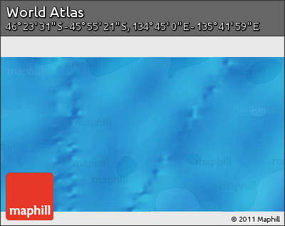 Political 3D Map of the Area around 46° 9' 26" S, 135° 13' 29" E