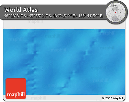 Shaded Relief 3D Map of the Area around 46° 9' 26" S, 135° 13' 29" E