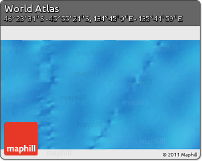 Shaded Relief 3D Map of the Area around 46° 9' 26" S, 135° 13' 29" E